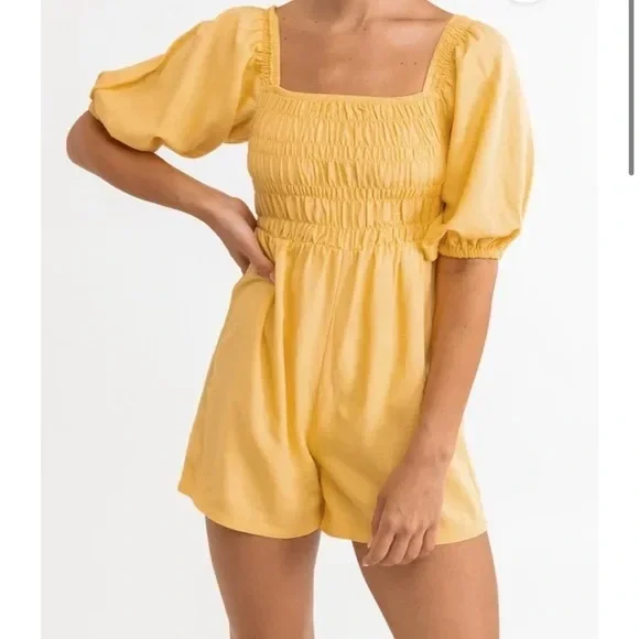Rhythm Maia Yellow (Butter) Romper - Picture 1 of 4